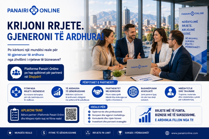 Po kërkoni një mundësi reale për të gjeneruar të ardhura nga zhvillimi i rrjeteve të bizneseve? Platforma Panairi Online po hap aplikimet.